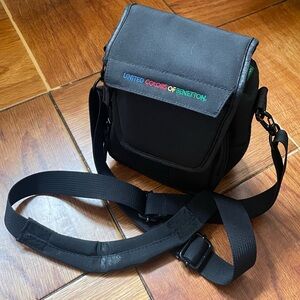 Vintage United Colors of Benetton Black Camera Small Bag